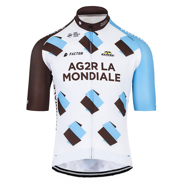 2017 Maglia Ag2r marron e bianco